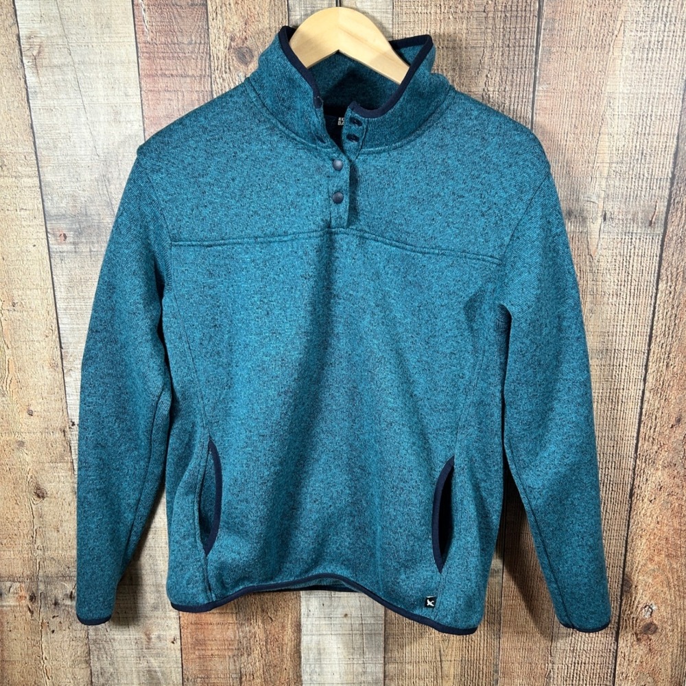 Eddie Bauer Radiator Fleece 2.0 Snap Mock Pullover Teal Large Womens